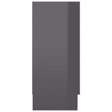 Vitrine Cabinet High Gloss Grey 120x30.5x70 cm Engineered Wood - Close-Up Angle