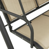 Garden Swing Chair with Canopy Anthracite and Sand - Rear View
