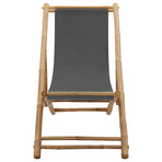 Deck Chair Bamboo and Canvas Dark Grey
