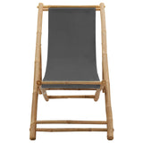 Deck Chair Bamboo and Canvas Dark Grey - Front View