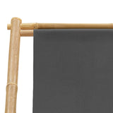 Deck Chair Bamboo and Canvas Dark Grey - Close-Up Angle