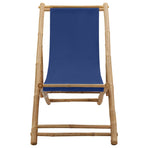 Deck Chair Bamboo and Canvas Navy Blue