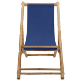 Deck Chair Bamboo and Canvas Navy Blue - Front View