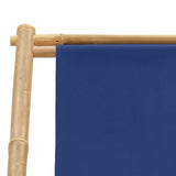 Deck Chair Bamboo and Canvas Navy Blue - Close-Up Angle