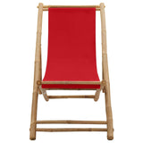 Deck Chair Bamboo and Canvas Red - Front View