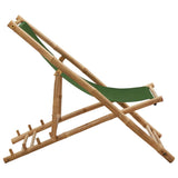 Deck Chair Bamboo and Canvas Green - Side View