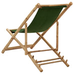 Deck Chair Bamboo and Canvas Green