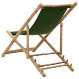 Deck Chair Bamboo and Canvas Green - Top-Down View