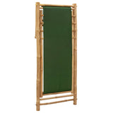 Deck Chair Bamboo and Canvas Green - Rear View