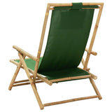 Reclining Relaxing Chair Green Bamboo and Fabric - Top-Down View