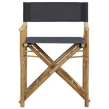 Folding Director's Chairs 2 pcs Dark Grey Bamboo and Fabric - Side View