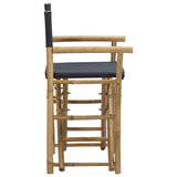 Folding Director's Chairs 2 pcs Dark Grey Bamboo and Fabric - Top-Down View