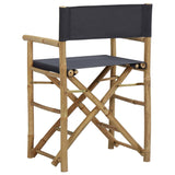 Folding Director's Chairs 2 pcs Dark Grey Bamboo and Fabric - 45-Degree Angle