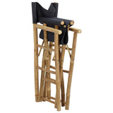 Folding Director's Chairs 2 pcs Dark Grey Bamboo and Fabric - Rear View