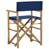 Folding Director's Chairs 2 pcs Blue Bamboo and Fabric - 45-Degree Angle