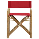 Folding Director's Chairs 2 pcs Red Bamboo and Fabric - Side View