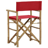 Folding Director's Chairs 2 pcs Red Bamboo and Fabric - 45-Degree Angle