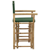 Folding Director's Chairs 2 pcs Green Bamboo and Fabric - Top-Down View