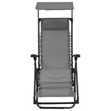 Folding Deck Chair Textilene Grey