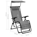 Folding Deck Chair Textilene Grey