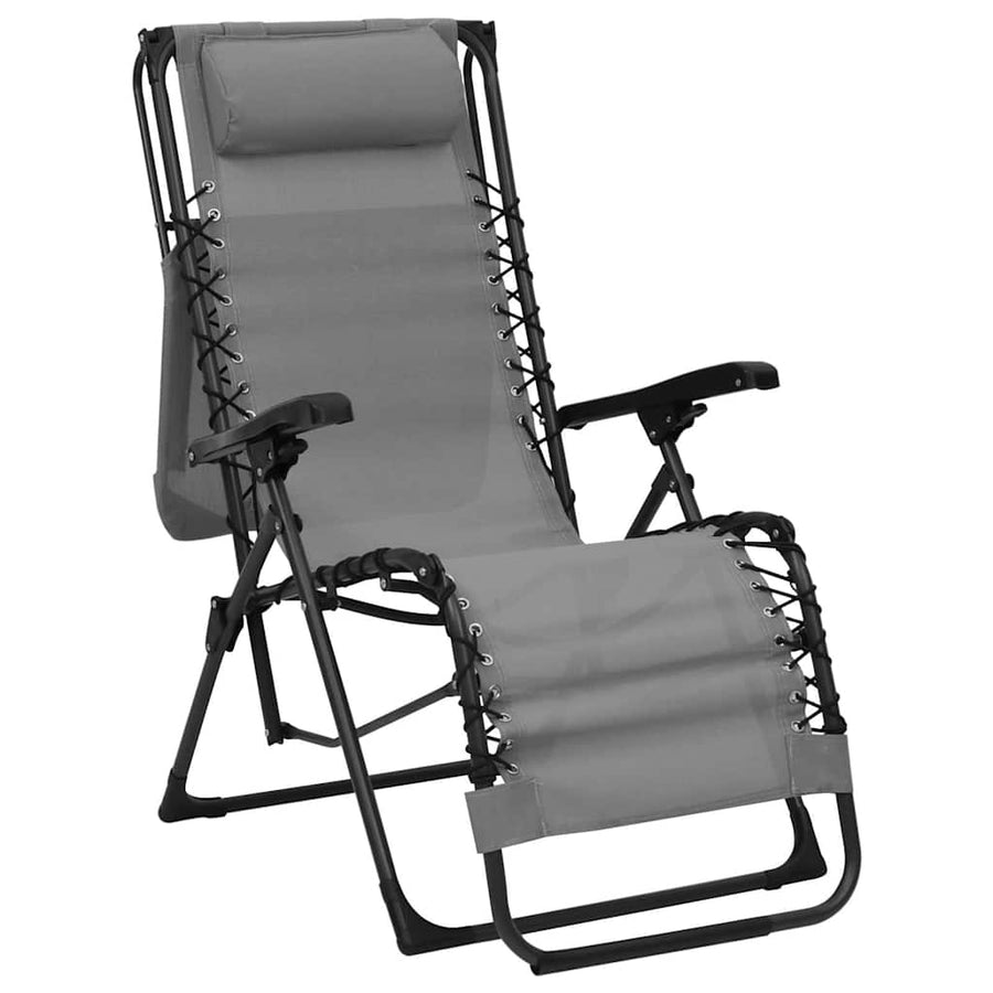 Folding Deck Chair Textilene Grey