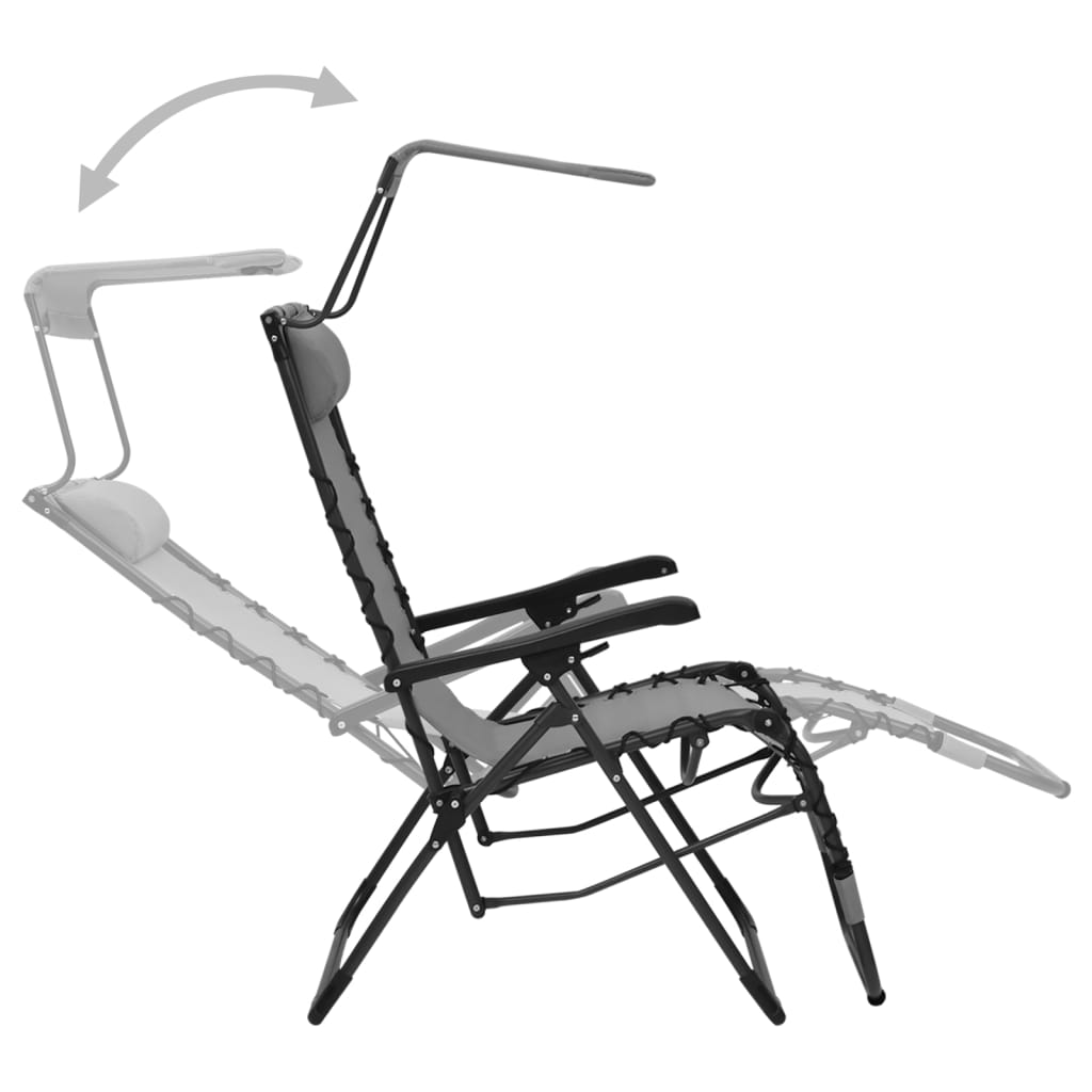 Folding Deck Chair Textilene Grey