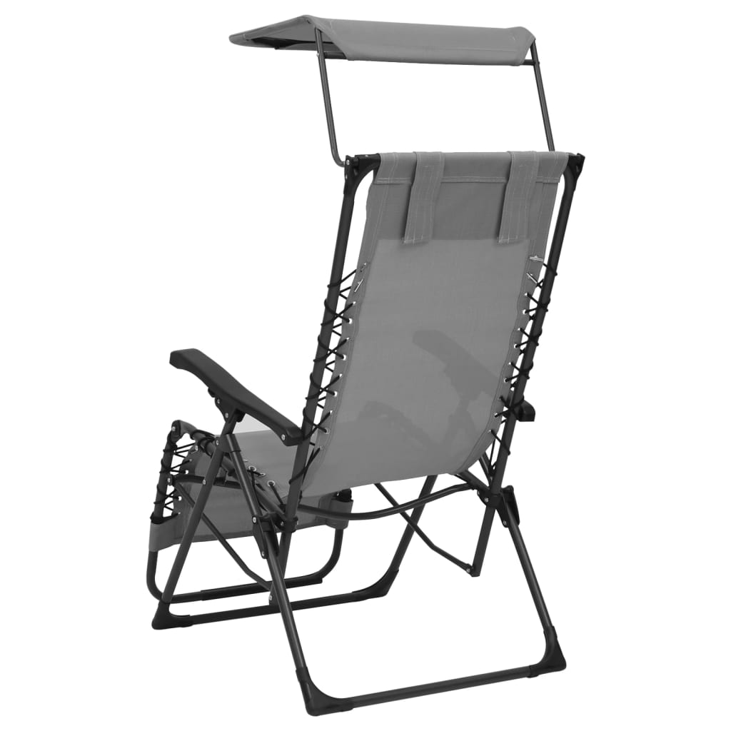 Folding Deck Chair Textilene Grey