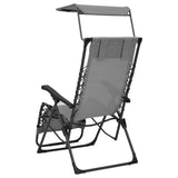 Folding Deck Chair Textilene Grey - 45-Degree Angle