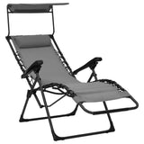 Folding Deck Chair Textilene Grey