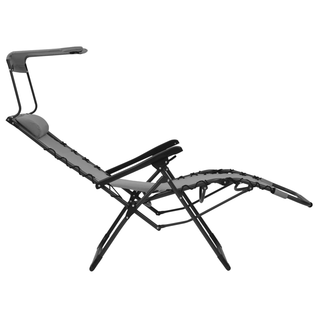 Folding Deck Chair Textilene Grey