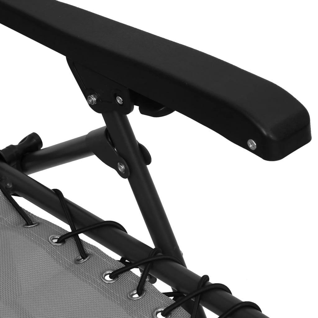 Folding Deck Chair Textilene Grey