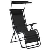 Folding Deck Chair Textilene Black