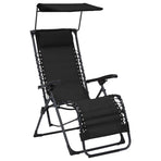 Folding Deck Chair Textilene Black