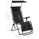 Folding Deck Chair Textilene Black - Extra Image