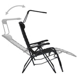 Folding Deck Chair Textilene Black - Top-Down View