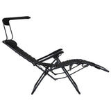 Folding Deck Chair Textilene Black