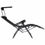 Folding Deck Chair Textilene Black
