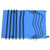 Camping Bed 180x60x19 cm Oxford Fabric and Steel Blue - Side View