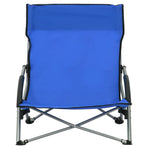 Folding Chairs 2 pcs Blue Fabric