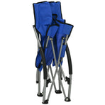 Folding Chairs 2 pcs Blue Fabric