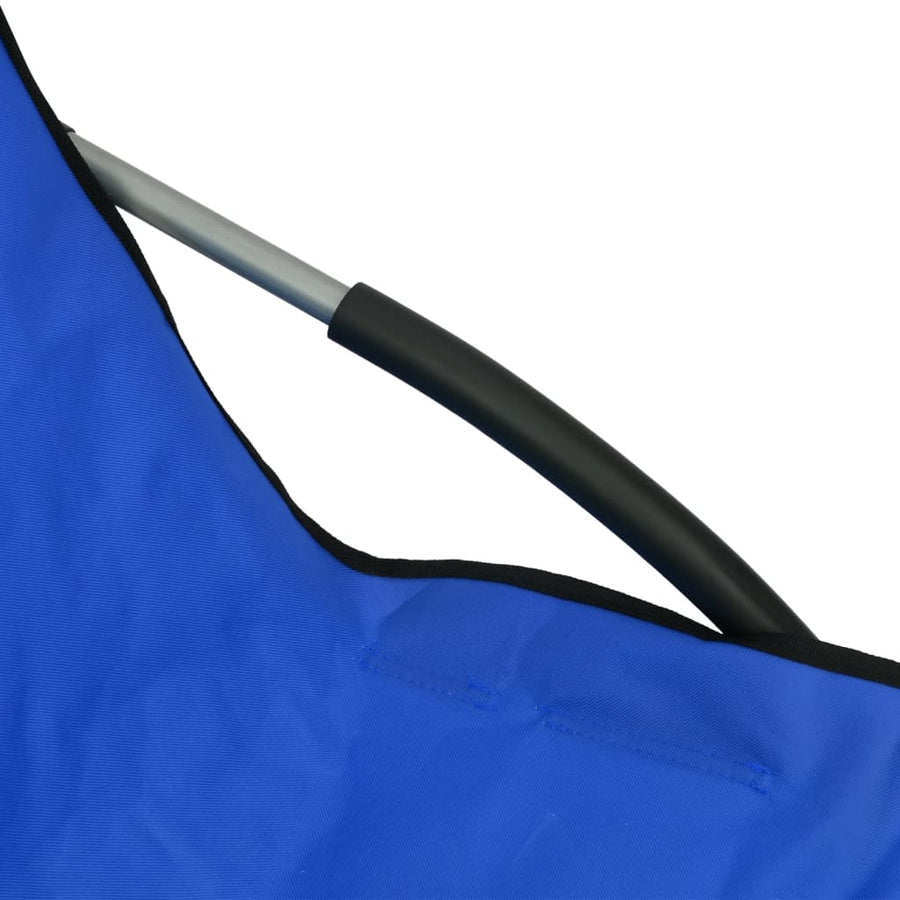 Folding Chairs 2 pcs Blue Fabric