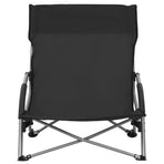 Folding Chairs 2 pcs Black Fabric