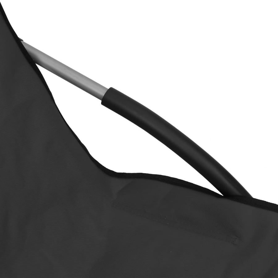Folding Chairs 2 pcs Black Fabric