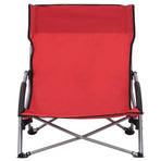Folding Chairs 2 pcs Red Fabric