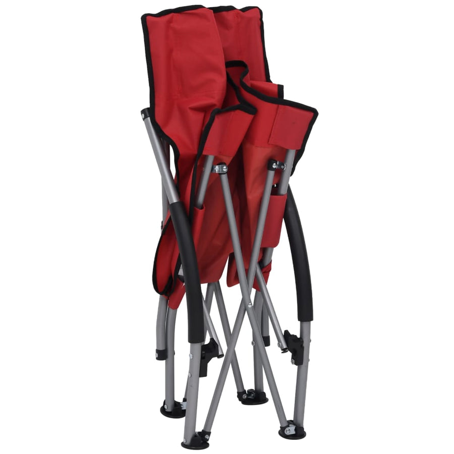 Folding Chairs 2 pcs Red Fabric