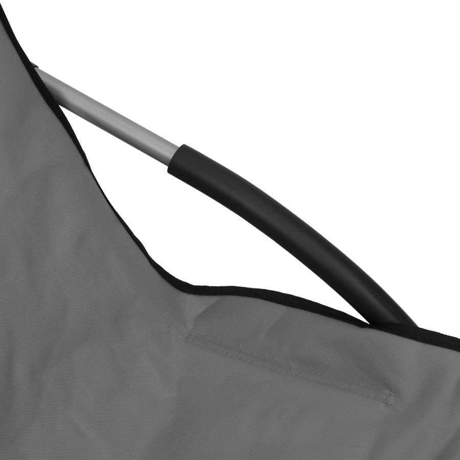 Folding Chairs 2 pcs Grey Fabric