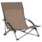 Folding Chairs 2 pcs Taupe Fabric