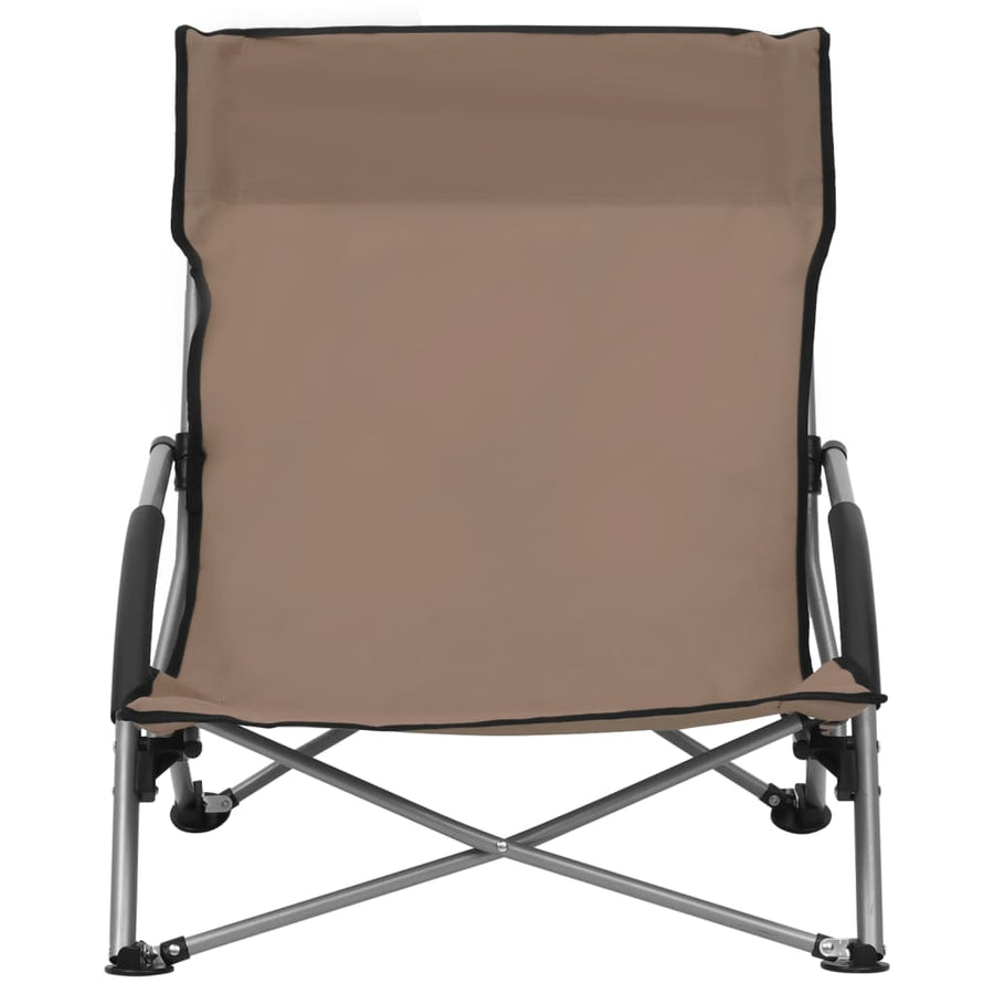 Folding Chairs 2 pcs Taupe Fabric