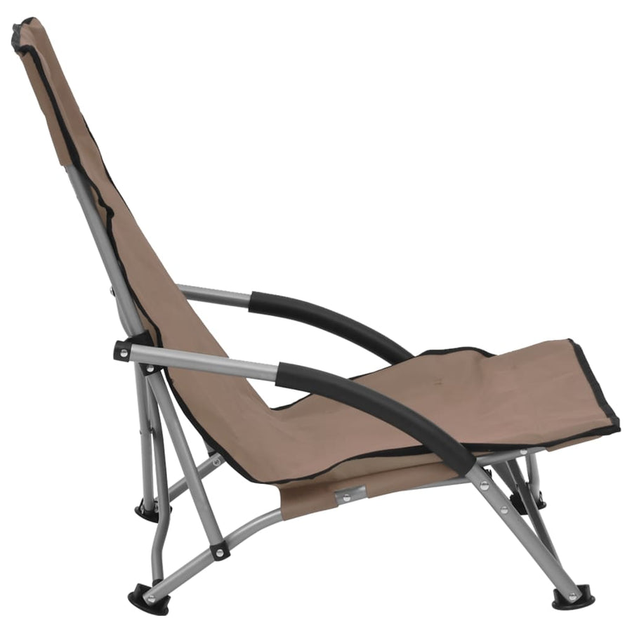 Folding Chairs 2 pcs Taupe Fabric