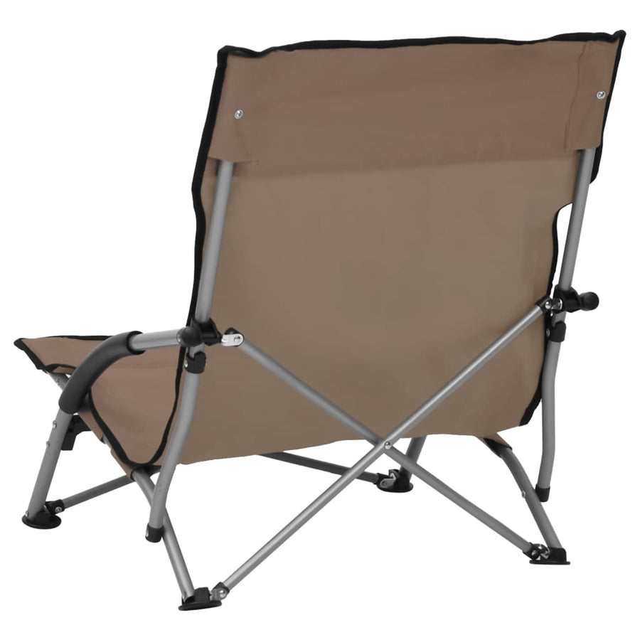 Folding Chairs 2 pcs Taupe Fabric